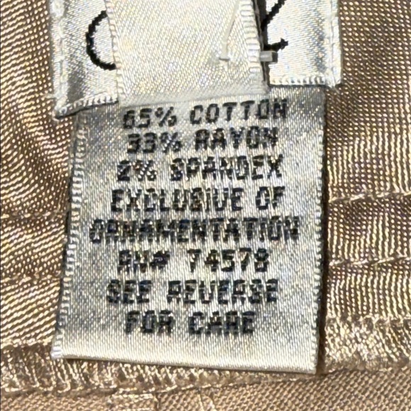 Cache Vintage Y2K Deadstock Champagne Metallic Satin Low Rise Cargo Flares SZ 6 - Picture 10 of 10